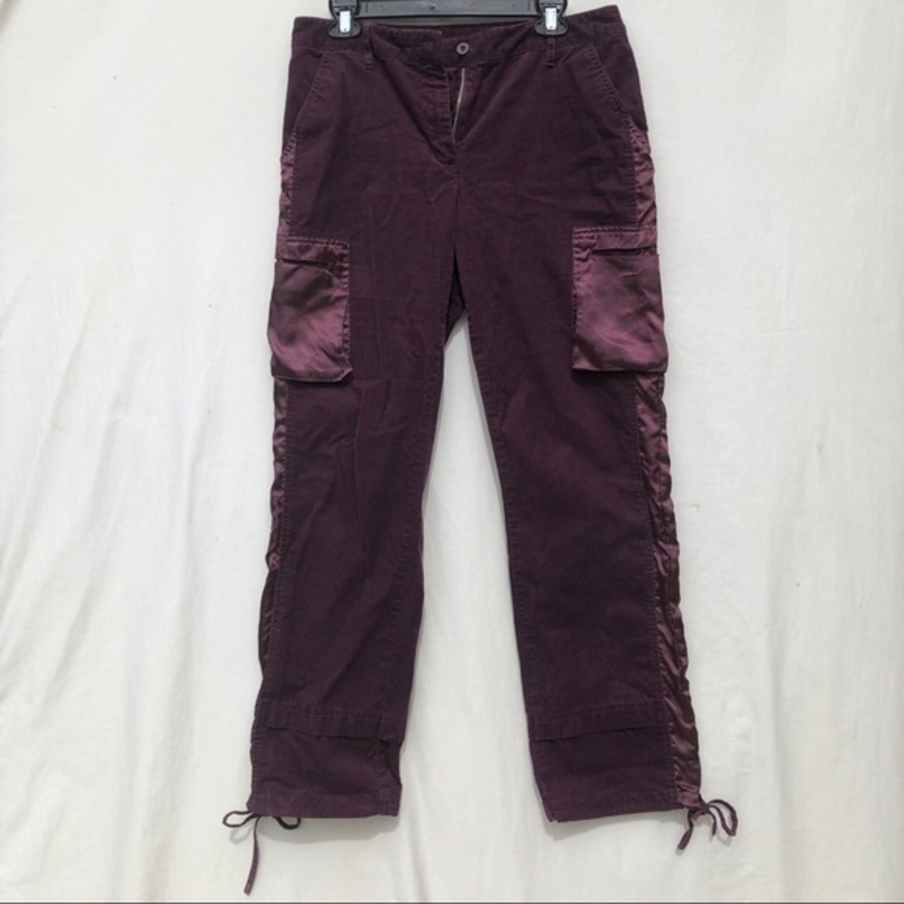 INC international vintage Burgundy corduroy cargo pants with belt size 10